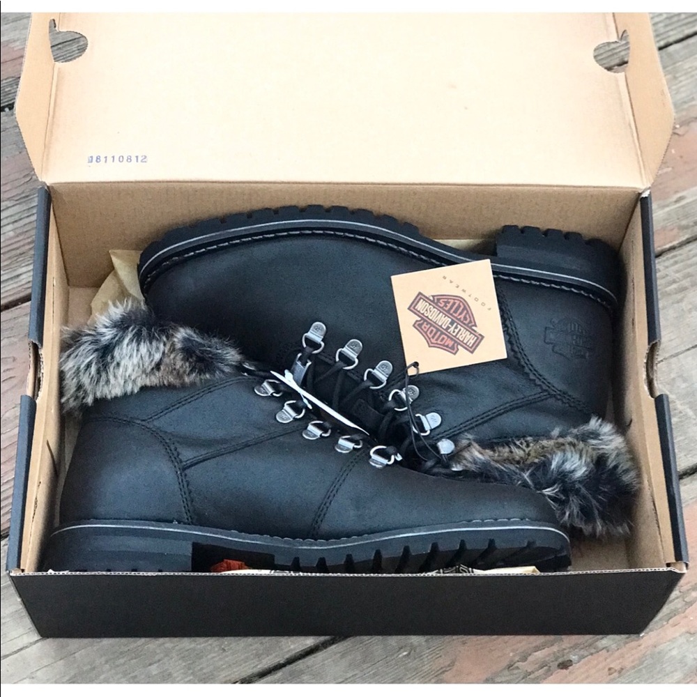 LAST 5⭐️ NWT HARLEY DAVIDSON fur leather Black - Picture 2 of 7